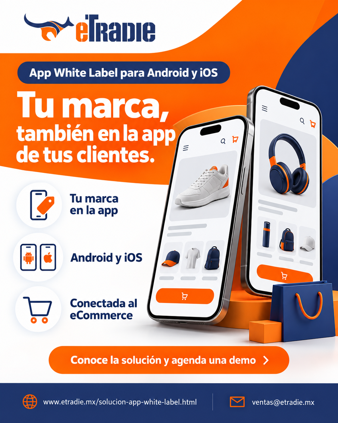 Brochure de App White Label para Android y iOS de eTradie