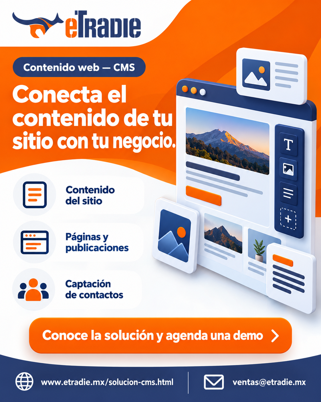 Brochure de Contenido web — CMS para compartir