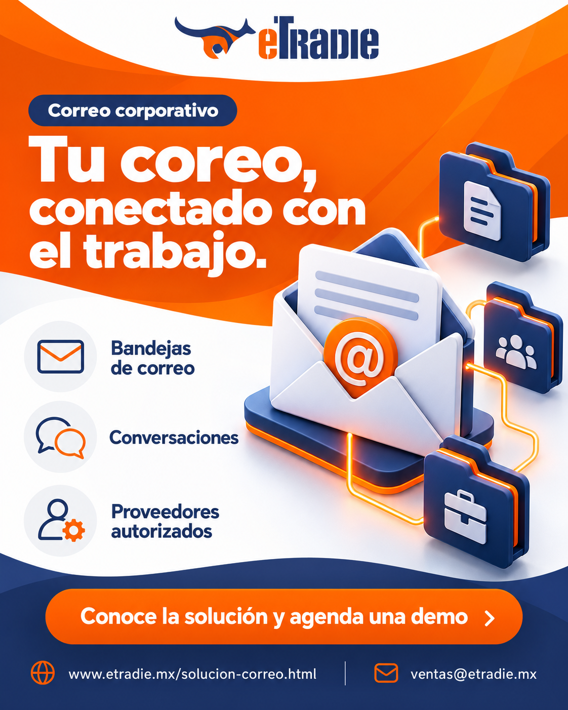 Brochure de Correo corporativo para compartir