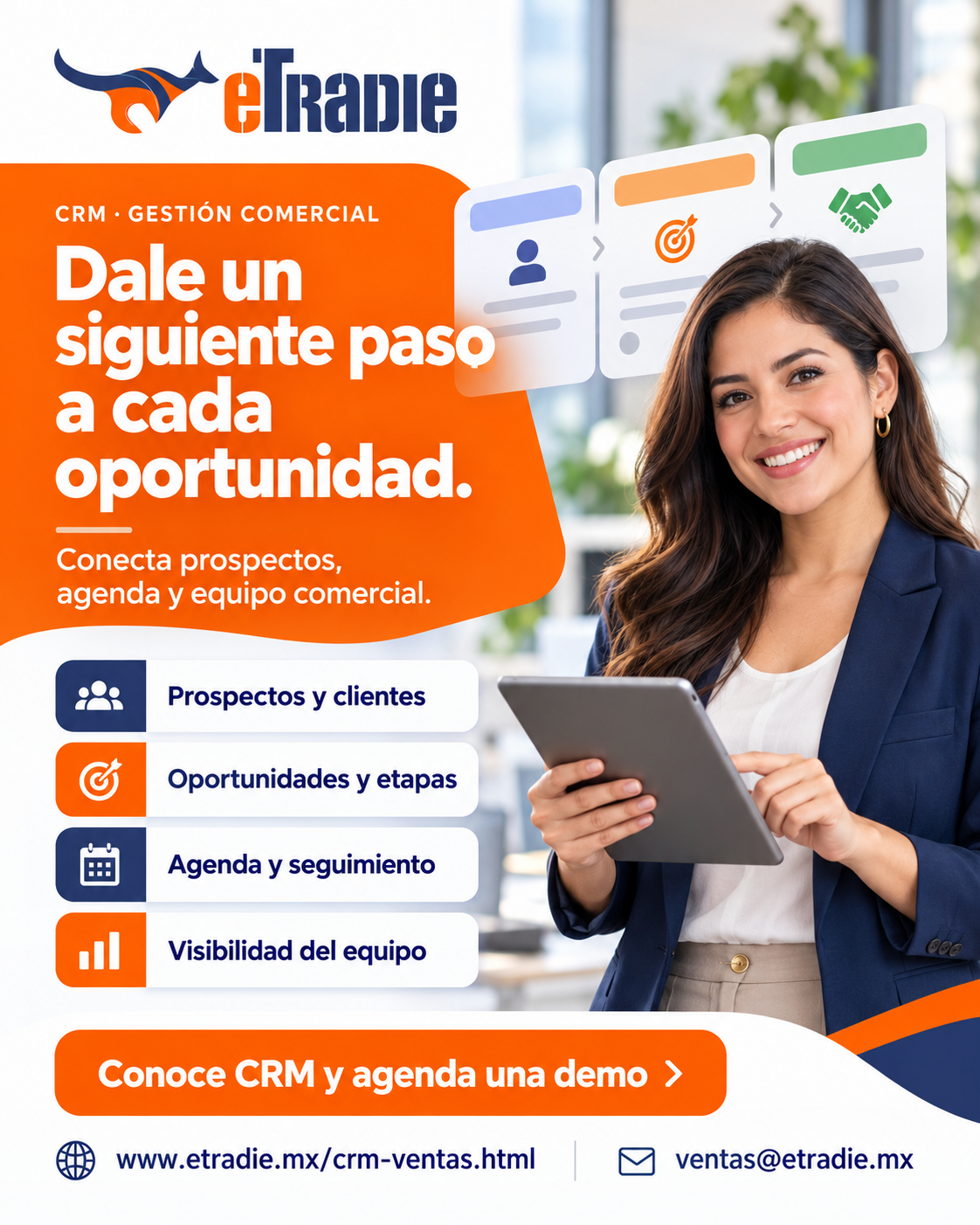 CRM eTradie: dale un siguiente paso a cada oportunidad