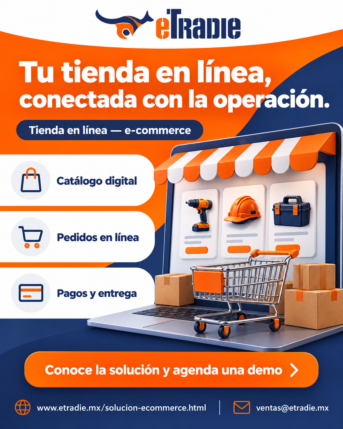 Brochure de Tienda en línea — e-commerce para compartir
