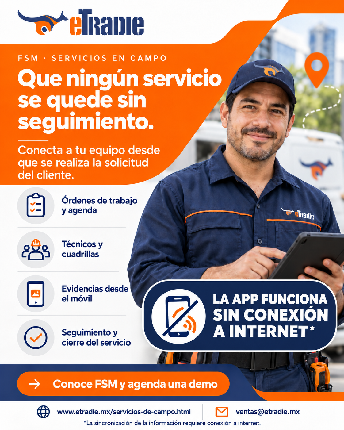 Brochure de Servicios en campo · FSM de eTradie