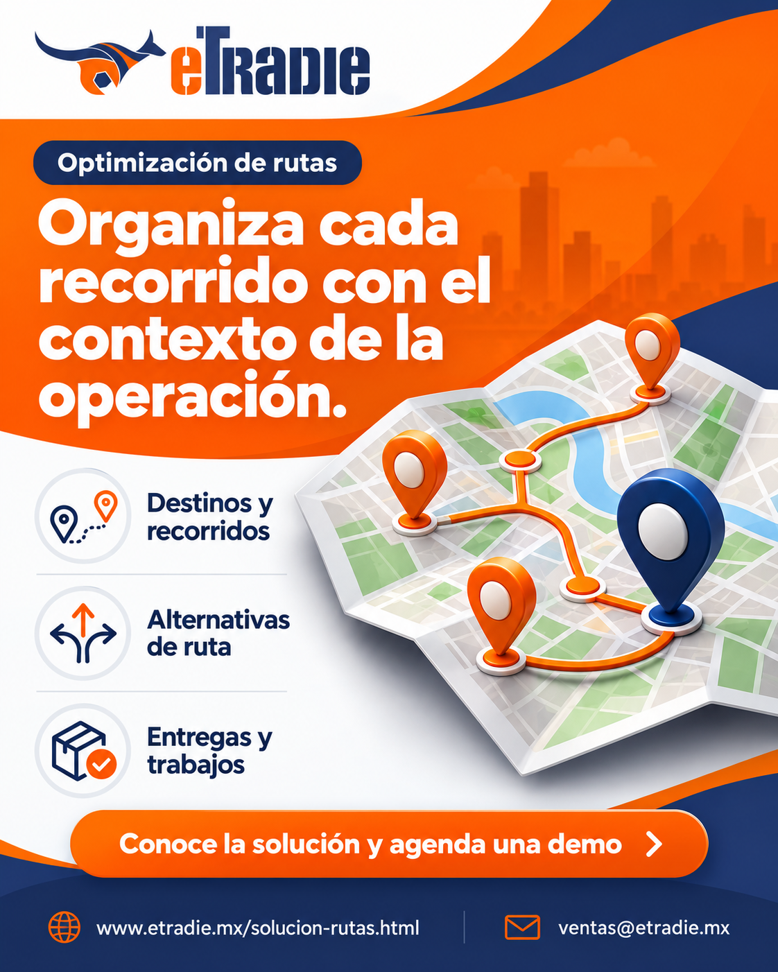 Brochure de Optimización de rutas para compartir